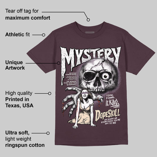 Burgundy Crush 3s DopeSkill Maroon T-shirt Mystery Ghostly Grasp Graphic