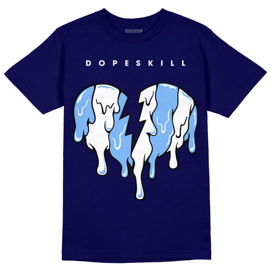 AJ 6 University Blue DopeSkill College Navy T-Shirt Tear My Heart Out Graphic