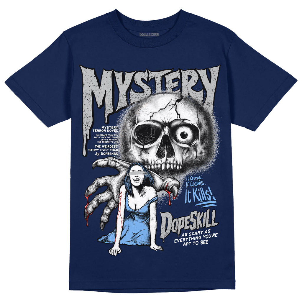 Jordan 5 SE “Georgetown” DopeSkill Midnight Navy T-shirt Mystery Ghostly Grasp Graphic Streetwear 