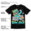 Cyan Burst 9060 DopeSkill T-Shirt Born To Be Rich Graphic