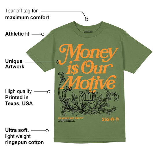 Olive 5s DopeSkill Olive T-shirt Money Is Our Motive Typo Graphic