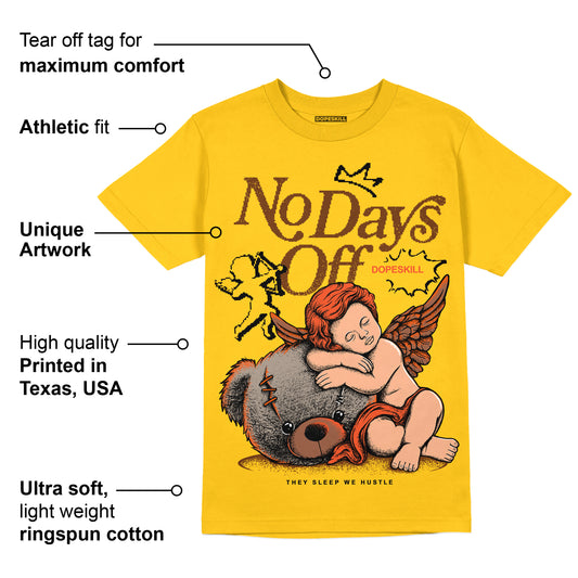 Yellow Collection DopeSkill Gold T-shirt New No Days Off Graphic