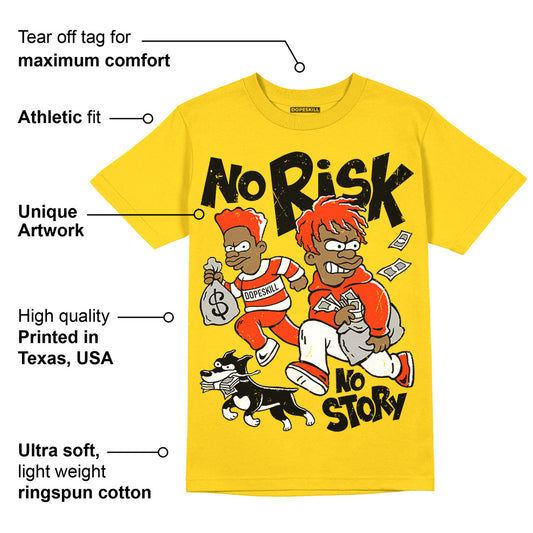 Yellow Ochre 6s DopeSkill Yellow T-shirt No Risk No Story Graphic