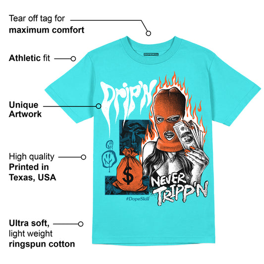 Dunk Dolphins DopeSkill Tahiti Blue T-shirt Drip'n Never Tripp'n Graphic