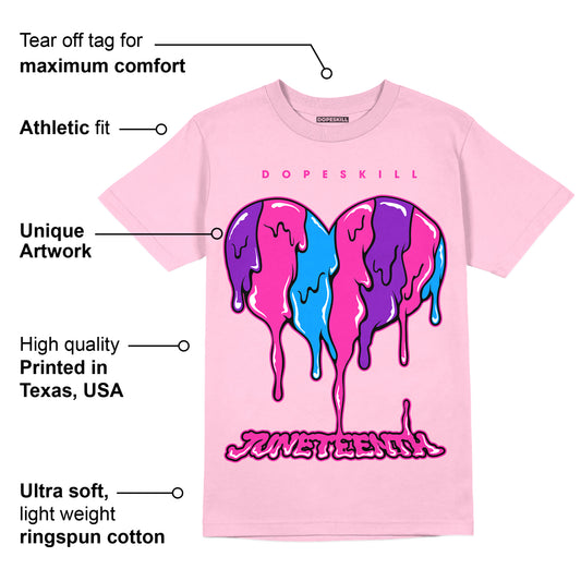 Pink Collection DopeSkill Pink T-shirt Juneteenth Heart Graphic