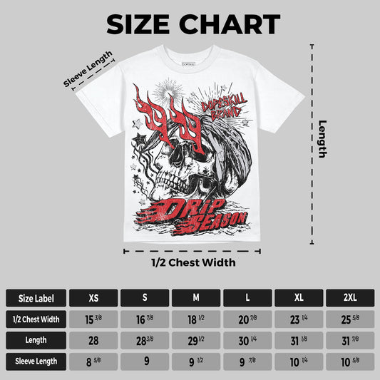 Red Cement 4s DopeSkill Oversize Print T-Shirt Drip Season Graphic