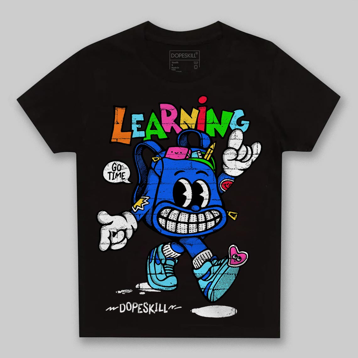 Royal Blue Sneakers DopeSkill Toddler Kids T-shirt Learning Graphic Streetwear - Black