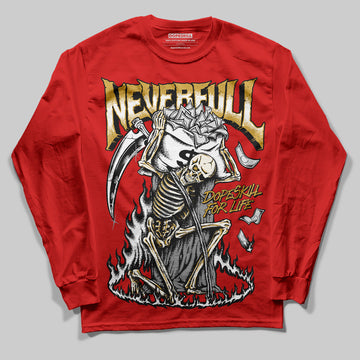 Red Sneakers DopeSkill Red Long Sleeve T-Shirt NeverFull Graphic Streetwear