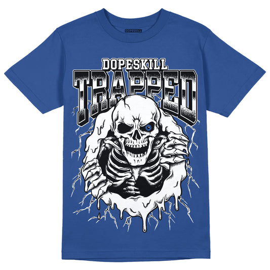 AJ 13 Brave Blue DopeSkill Navy T-shirt Trapped Halloween Graphic