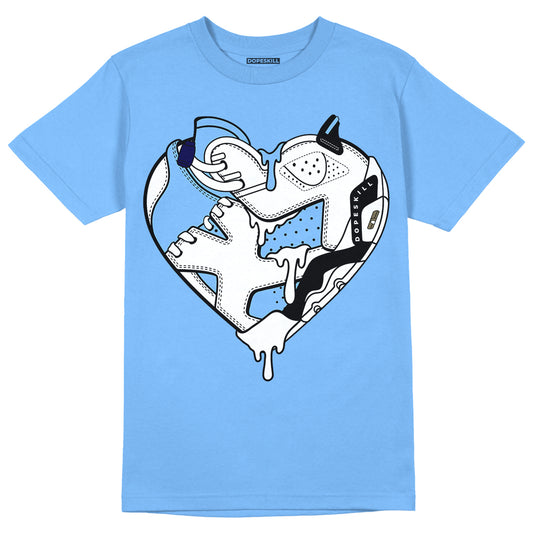 AJ 6 University Blue DopeSkill University Blue T-Shirt Heart AJ 6 Graphic