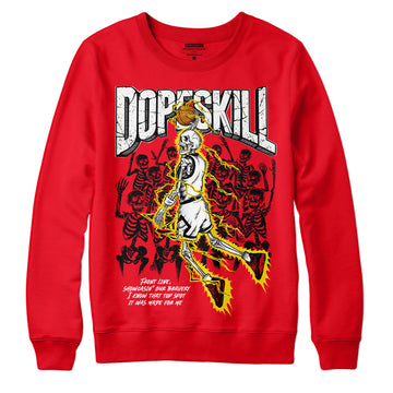 Jordan 4 Red Thunder  DopeSkill Red Sweatshirt Thunder Dunk Graphic Streetwear 