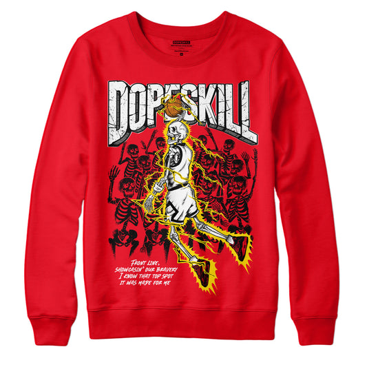 Jordan 4 Red Thunder  DopeSkill Red Sweatshirt Thunder Dunk Graphic Streetwear 