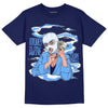 AJ 6 University Blue DopeSkill College Navy T-Shirt Money Is The Motive Graphic Streetwear 