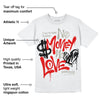 Fire Red 3s DopeSkill T-Shirt No Money No Love Typo Graphic