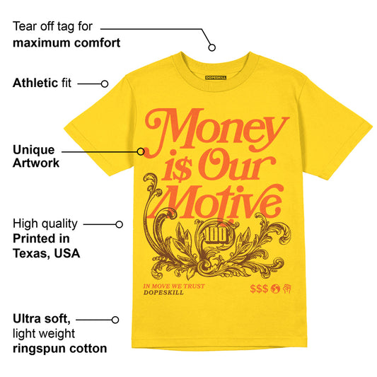 Yellow Collection DopeSkill Gold T-shirt Money Is Our Motive Typo Graphic