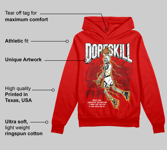 Bred Velvet 11s DopeSkill Red Hoodie Sweatshirt Thunder Dunk Graphic