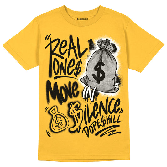 Taxi Yellow Black 8s DopeSkill Taxi T-shirt Real Ones Move In Silence Graphic