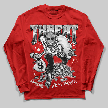 Jordan 11 “Bred Velvet” DopeSkill Red Long Sleeve T-Shirt Threat Graphic Streetwear