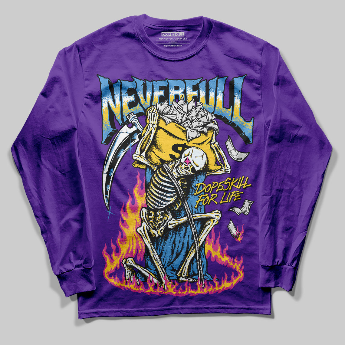 PURPLE Sneakers DopeSkill Purple Long Sleeve T-Shirt NeverFull Graphic Streetwear