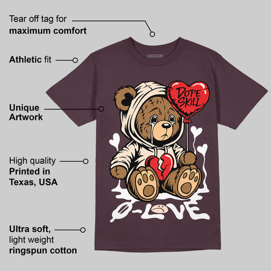 Violet Ore 3s DopeSkill Maroon T-shirt Broken Bear Graphic