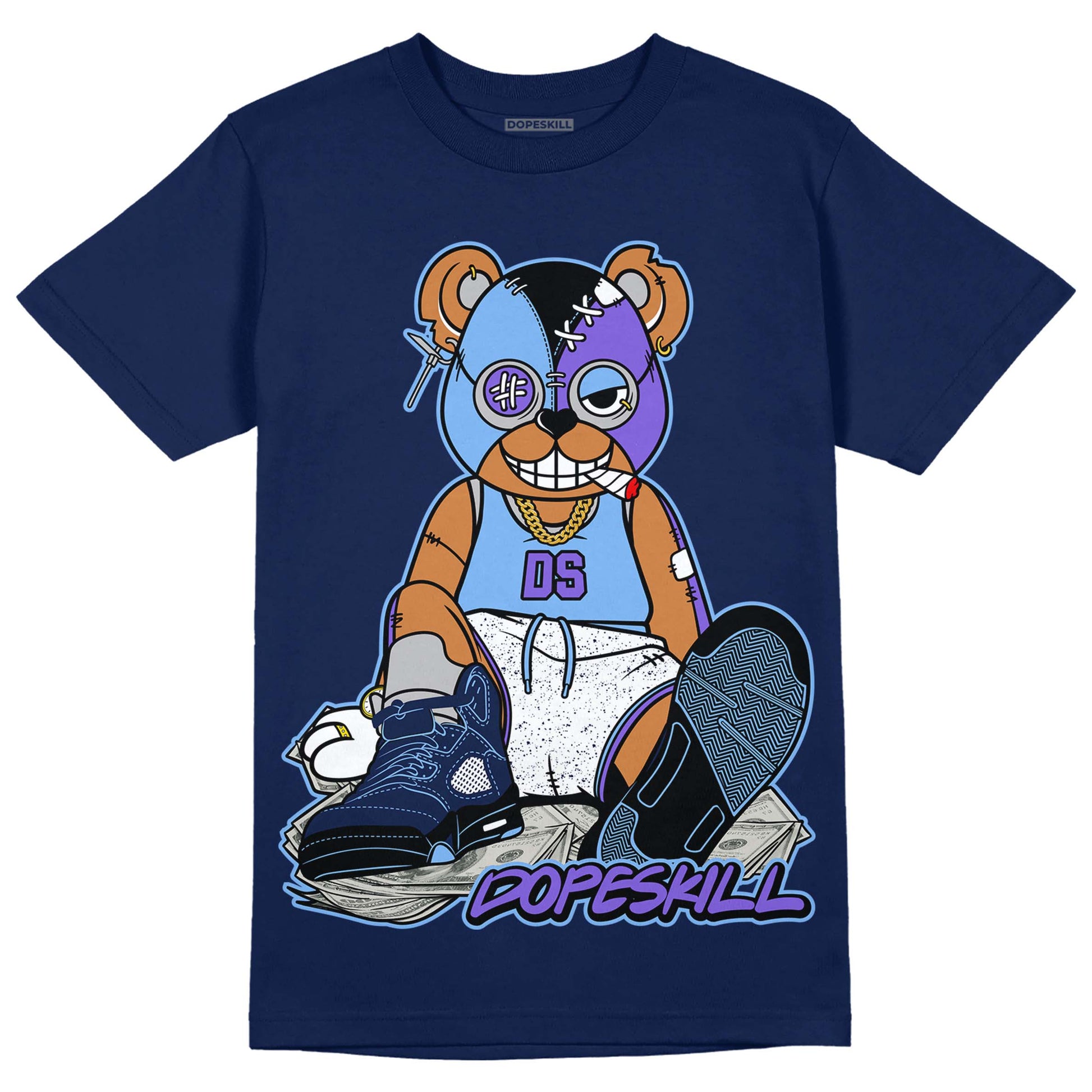 Jordan 5 SE “Georgetown” DopeSkill Midnight Navy T-Shirt Greatest Graphic Streetwear