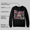 Stars Court White/Pink DopeSkill Sweatshirt Protect Me From Evil Graphic