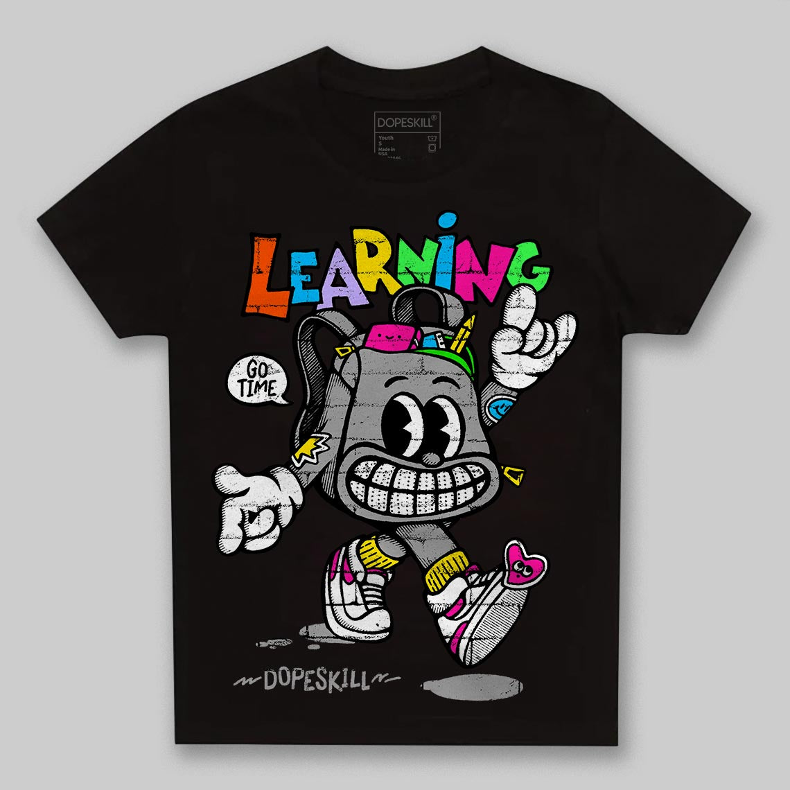 Grey Sneakers DopeSkill Toddler Kids T-shirt Learning Graphic Streetwear - Black