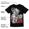 Black and White 14s DopeSkill T-Shirt Broken Heart Graphic