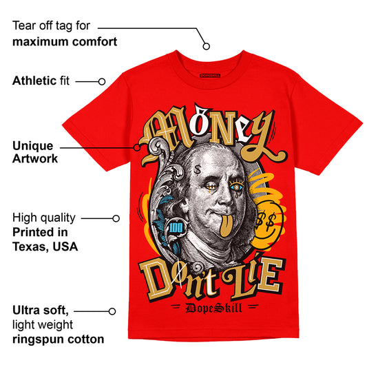 Red Collection DopeSkill Red T-shirt Money Don't Lie Graphic