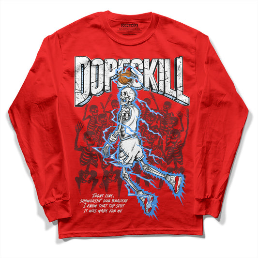 Jordan 11 Retro Cherry DopeSkill Varsity Red Long Sleeve T-Shirt Thunder Dunk Graphic Streetwear