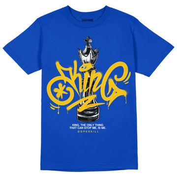 Jordan 14 “Laney” DopeSkill Varsity Royal T-shirt King Chess Graphic Streetwear