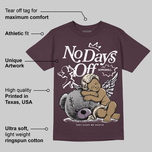 Burgundy Crush 3s DopeSkill Maroon T-shirt New No Days Off Graphic