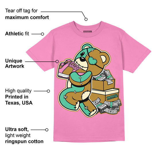 Dunk Playful Pink Multi Color Bronzine Clear Jade Luminous Green DopeSkill Pink T-shirt Bear Steals Sneaker Graphic