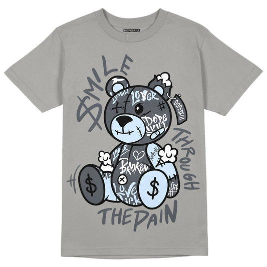 Jordan 11 Cool Grey DopeSkill Grey T-shirt Smile Through The Pain Graphic Streetwear 