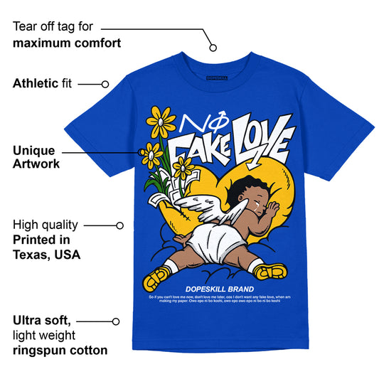 Royal Blue Collection DopeSkill Royal Blue T-shirt No Fake Love Graphic