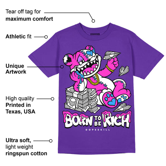 PURPLE Collection DopeSkill Purple T-shirt Born To Be Rich Graphic