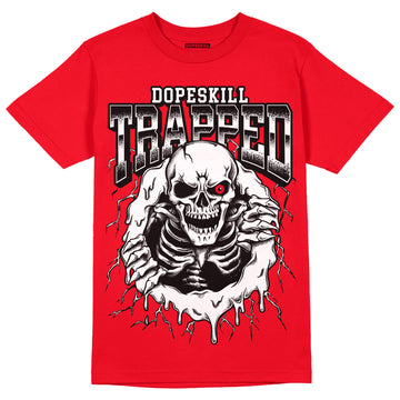 AJ 4 Red Thunder DopeSkill Red T-shirt Trapped Halloween Graphic