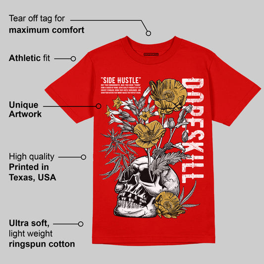 Bred Velvet 11s DopeSkill Red T-shirt Side Hustle Graphic