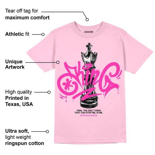 Pink Collection DopeSkill Pink T-shirt King Chess Graphic