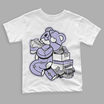 Pure Violet 11s Low DopeSkill Toddler Kids T-shirt Bear Steals Sneaker Graphic