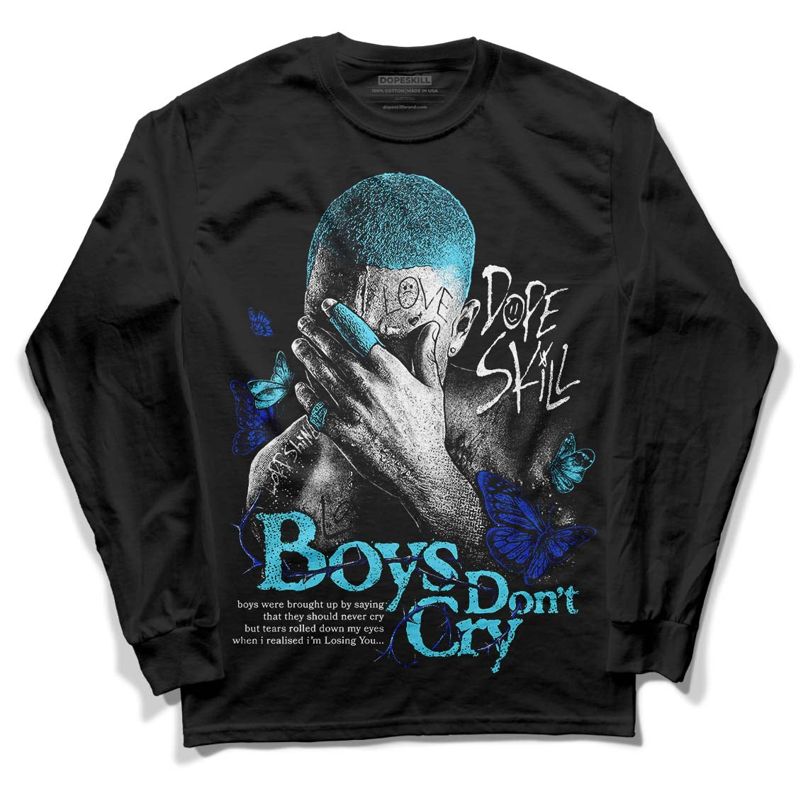 Dunk Low Argon DopeSkill Long Sleeve T-Shirt Boys Don't Cry Graphic Streetwear - Black