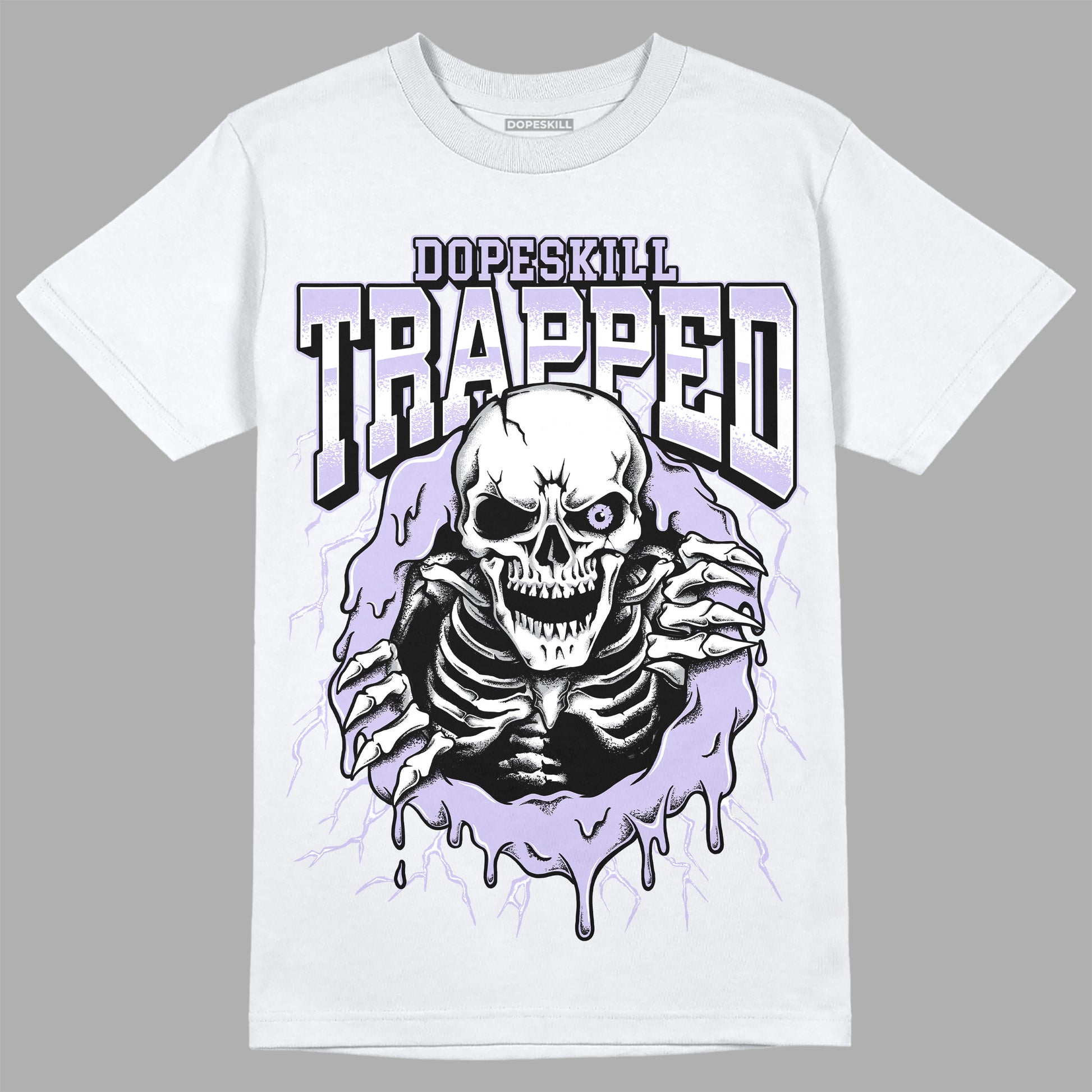 Jordan 11 Low Pure Violet DopeSkill T-Shirt Trapped Halloween Graphic Streetwear - White 