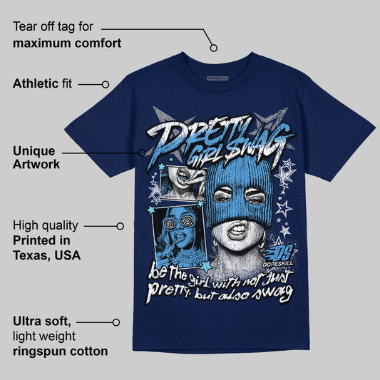 Midnight Navy 3s DopeSkill Navy T-shirt Pretty Girl Swag Graphic