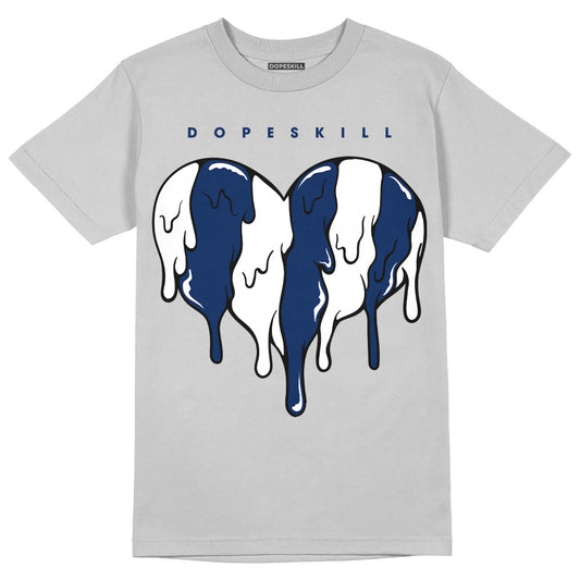 Jordan 13 Retro French Blue DopeSkill Light Steel Grey T-shirt Slime Drip Heart Graphic Streetwear 