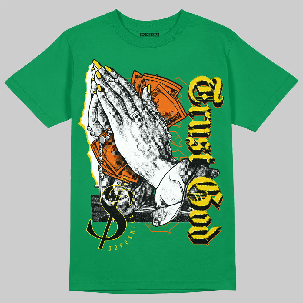 Green Sneakers DopeSkill Green T-shirt Trust God Graphic Streetwear 