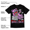 Mauve Off-Noir 2s DopeSkill T-Shirt Born To Be Rich Graphic