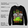 Neon Green 'All Hustle No Luck' DopeSkill Graphic Sweatshirt