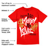 Red Collection DopeSkill Red T-shirt No Money No Love Typo Graphic