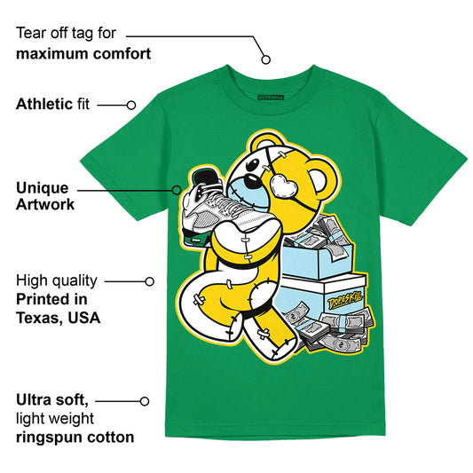 Lucky Green 5s DopeSkill Green T-shirt Bear Steals Sneaker Graphic