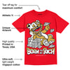 Red Thunder 4s DopeSkill Red T-shirt Born To Be Rich Graphic